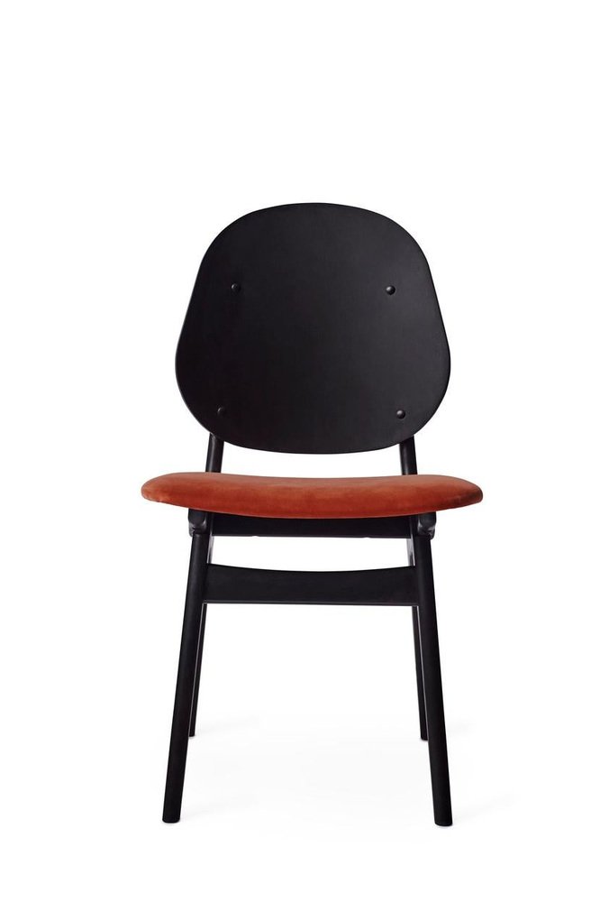 Noble Chair in Black Lacquered Beech and Brick Red by Warm Nordic