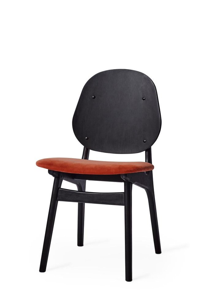 Noble Chair in Black Lacquered Beech and Brick Red by Warm Nordic