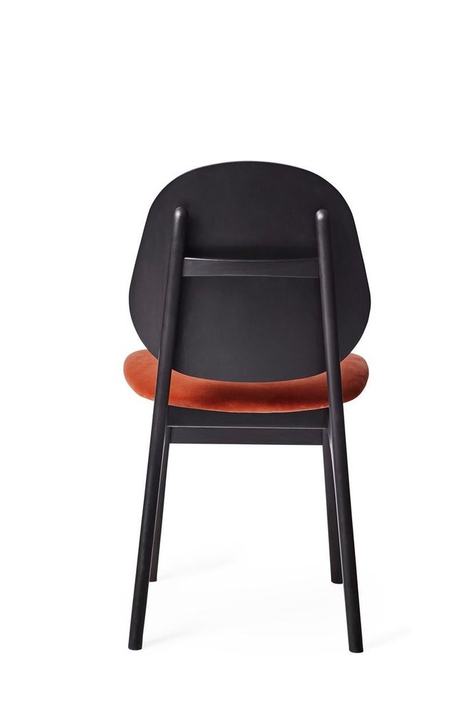 Noble Chair in Black Lacquered Beech and Brick Red by Warm Nordic