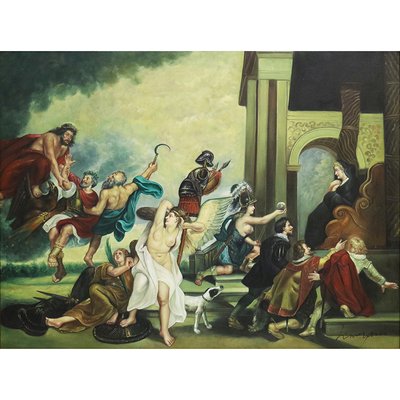 Nobles and Mythology, 1800s, Oil on Canvas, Framed-BEW-2042820