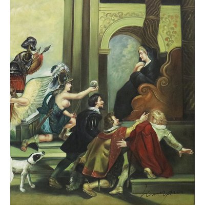 Nobles and Mythology, 1800s, Oil on Canvas, Framed-BEW-2042820