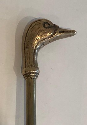 Noclassical Brass Duck Heads, France, 1970s, Set of 5-BA-874705