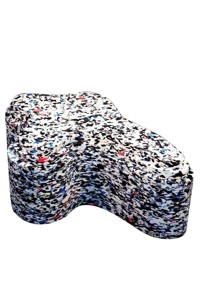 Non-Stop Materia Recycled Ottoman by Clemence Seilles