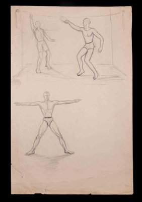 Norbert Meyre, Exercises, Drawing in Pencil, Early 20th-Century-ZCI-1342891