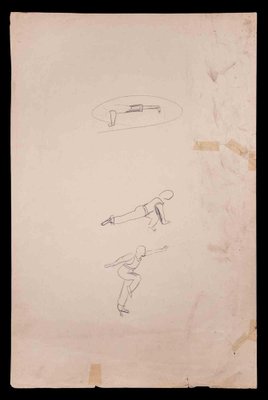 Norbert Meyre, Exercises, Drawing in Pencil, Early 20th-Century-ZCI-1342891