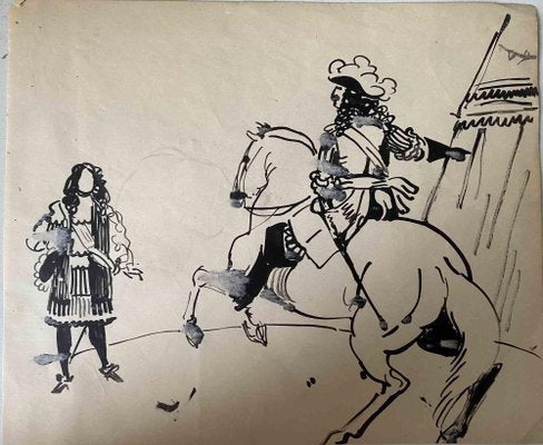 Norbert Meyre, Le Chevalier, Drawing, Mid 20th-Century-ZCI-1308609