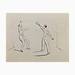 Norbert Meyre, Playing, Drawing in Ink, Early 20th Century-ZCI-1354895