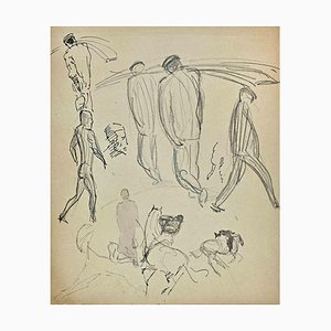 Norbert Meyre, The Sketches of Figures, Original Drawing, Mid-20th Century-ZCI-1304511