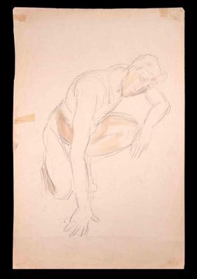 Norbert Meyre, Warm-Up, Drawing in Pencil, Early 20th-Century-ZCI-1342851