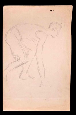 Norbert Meyre, Warm-Up, Drawing in Pencil, Early 20th-Century-ZCI-1342851