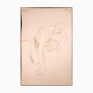 Norbert Meyre, Warm-Up, Drawing in Pencil, Early 20th-Century-ZCI-1342851