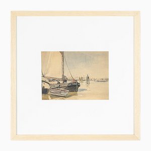 Norderney, Gouache on Thick Paper, Framed-GPP-1091631