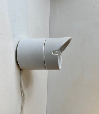 Nordic Industrial Bathroom Wall Sconce in White Porcelain by Ifö for Quattrifolio, 1964-LCR-1389921