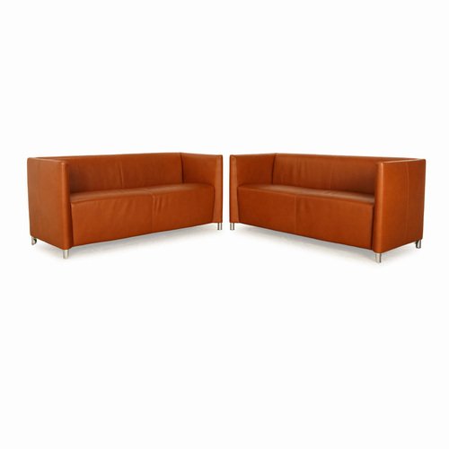 Norman 350 Leather Sofa Set from Walter Knoll / Wilhelm Knoll, Set of 2