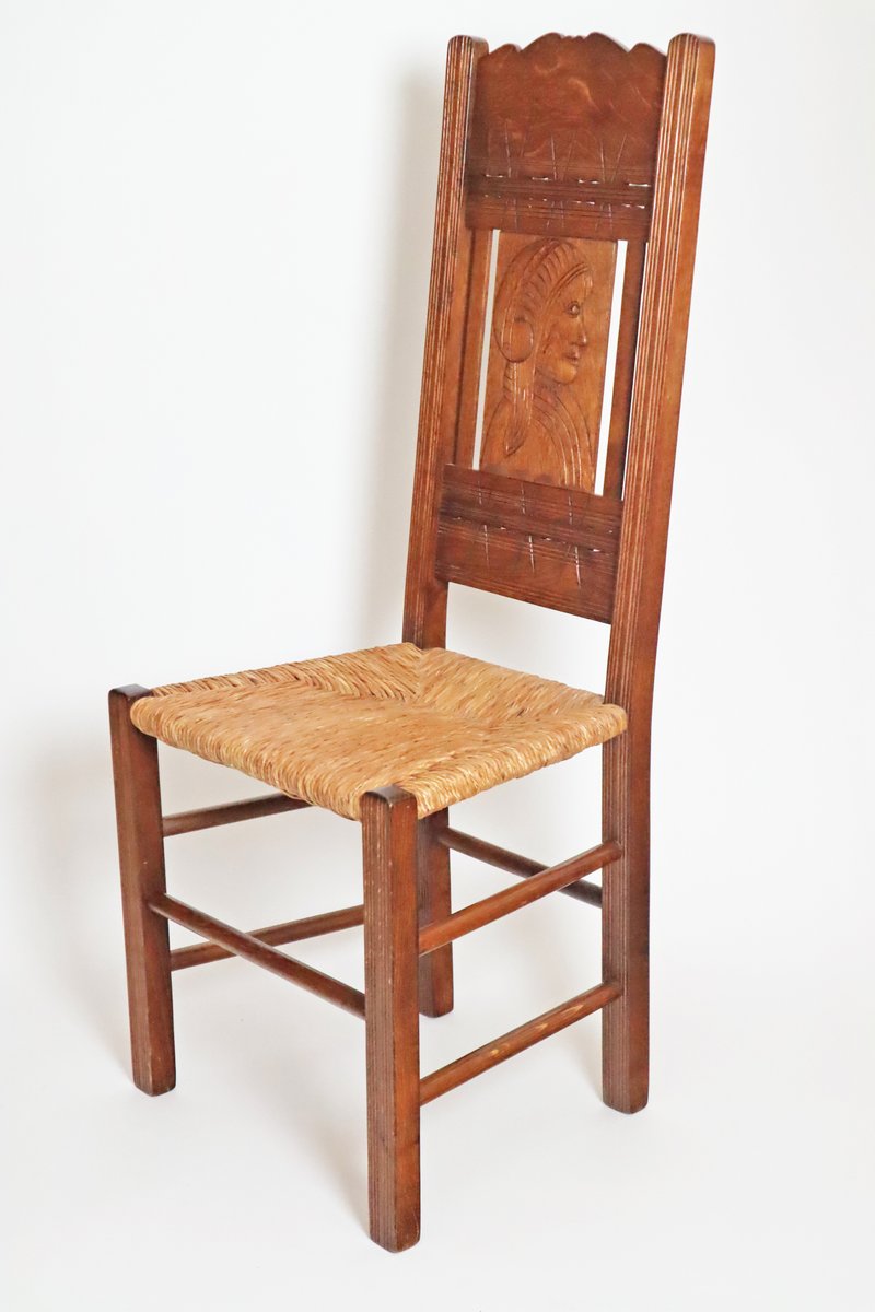 North German Oak Bridal Chair, 1930s