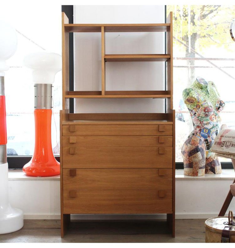 Northern European Bookcase with Drawer, 1960s