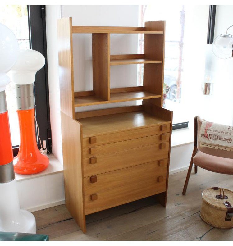 Northern European Bookcase with Drawer, 1960s