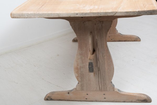 Northern Swedish Genuine Country Dining Trestle Table-MJF-1433265