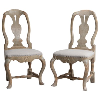 Northern Swedish Rococo Pine Chairs, Set of 2-MJF-990223