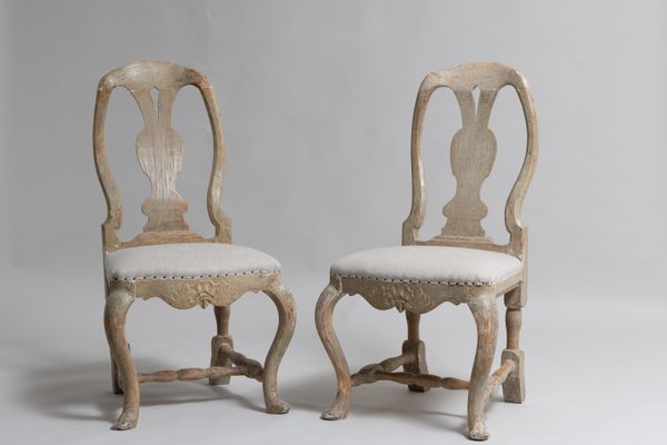 Northern Swedish Rococo Pine Chairs, Set of 2-MJF-990223