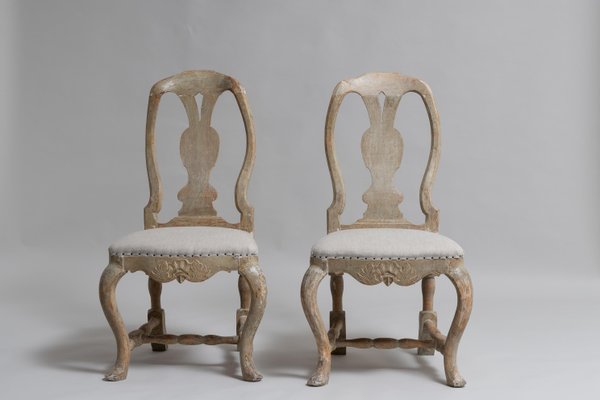 Northern Swedish Rococo Pine Chairs, Set of 2-MJF-990223