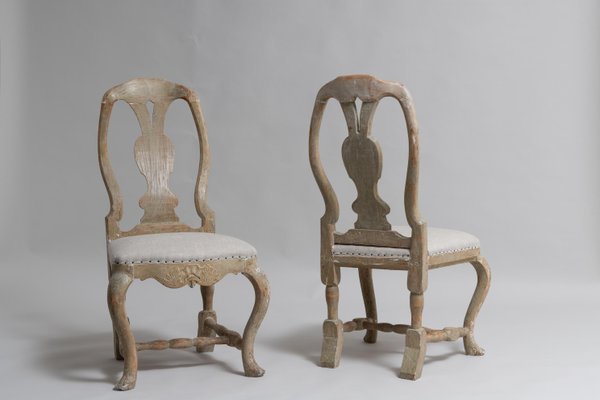 Northern Swedish Rococo Pine Chairs, Set of 2-MJF-990223