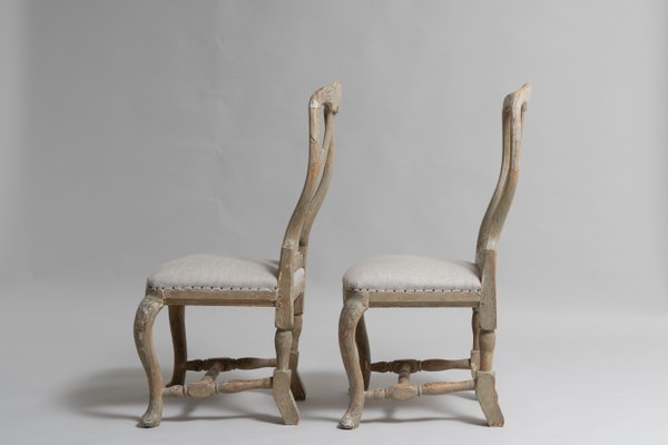 Northern Swedish Rococo Pine Chairs, Set of 2-MJF-990223