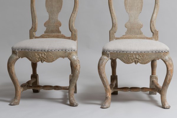 Northern Swedish Rococo Pine Chairs, Set of 2-MJF-990223