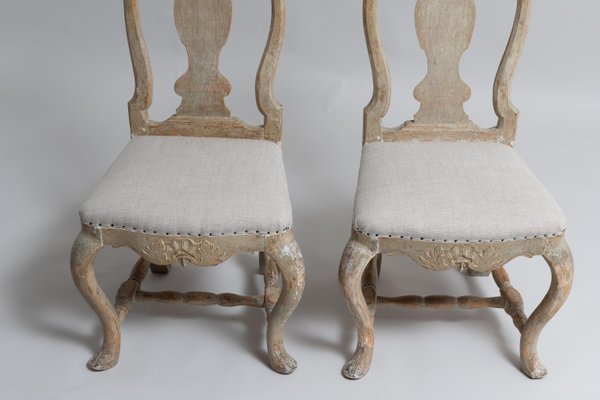 Northern Swedish Rococo Pine Chairs, Set of 2-MJF-990223