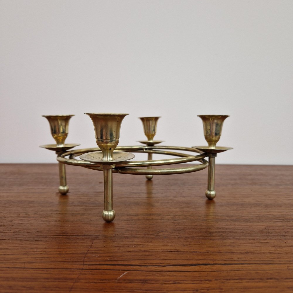 Norwegian Brass Candle Holder, 1960s