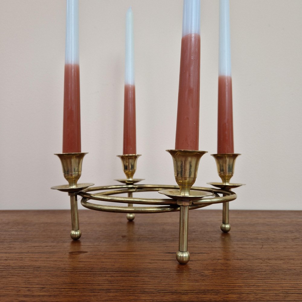 Norwegian Brass Candle Holder, 1960s