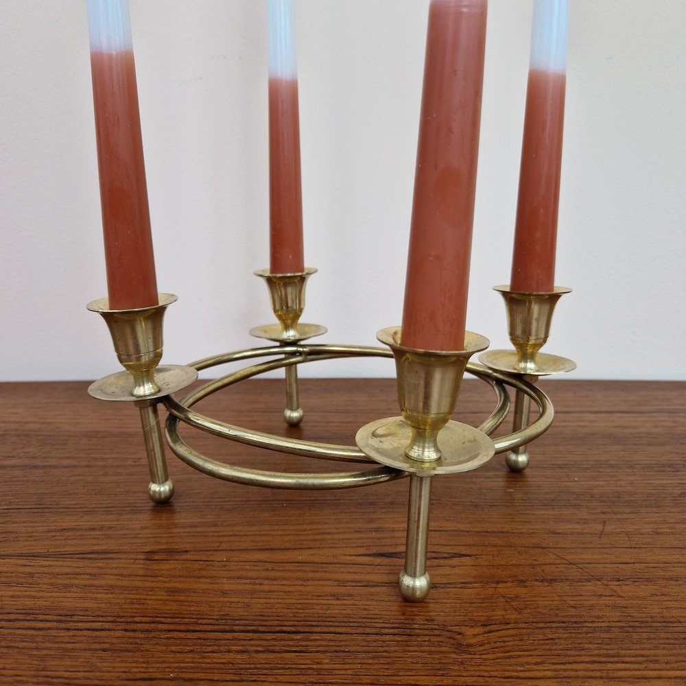 Norwegian Brass Candle Holder, 1960s