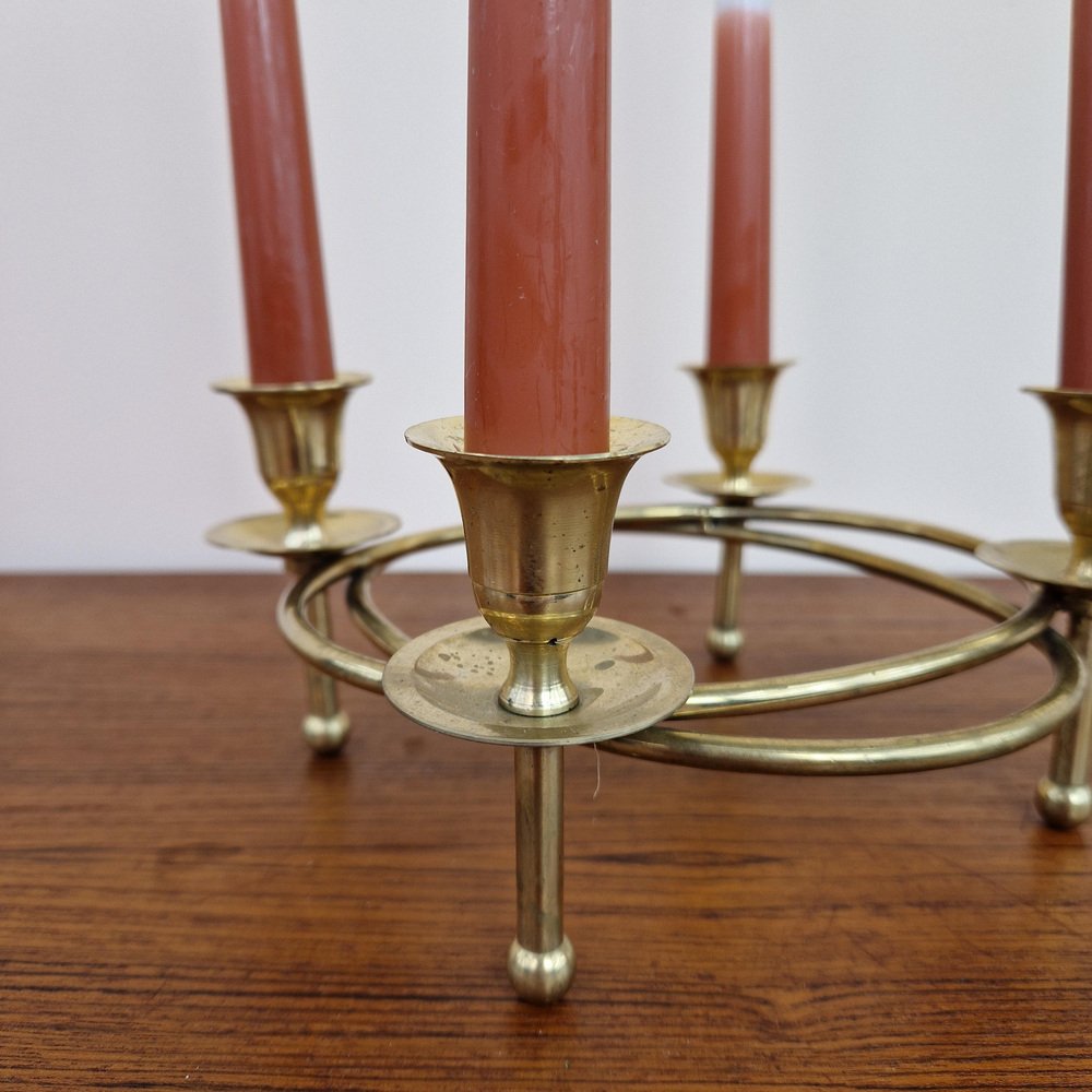 Norwegian Brass Candle Holder, 1960s