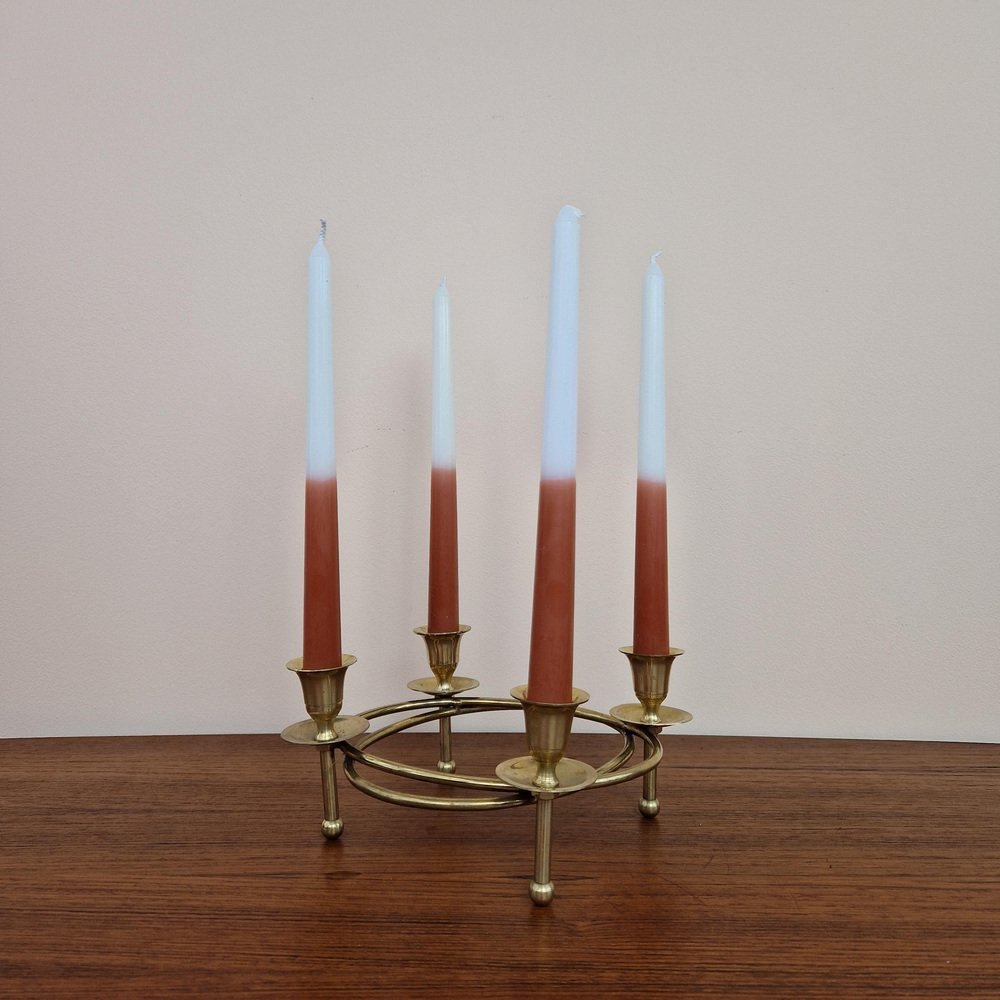 Norwegian Brass Candle Holder, 1960s