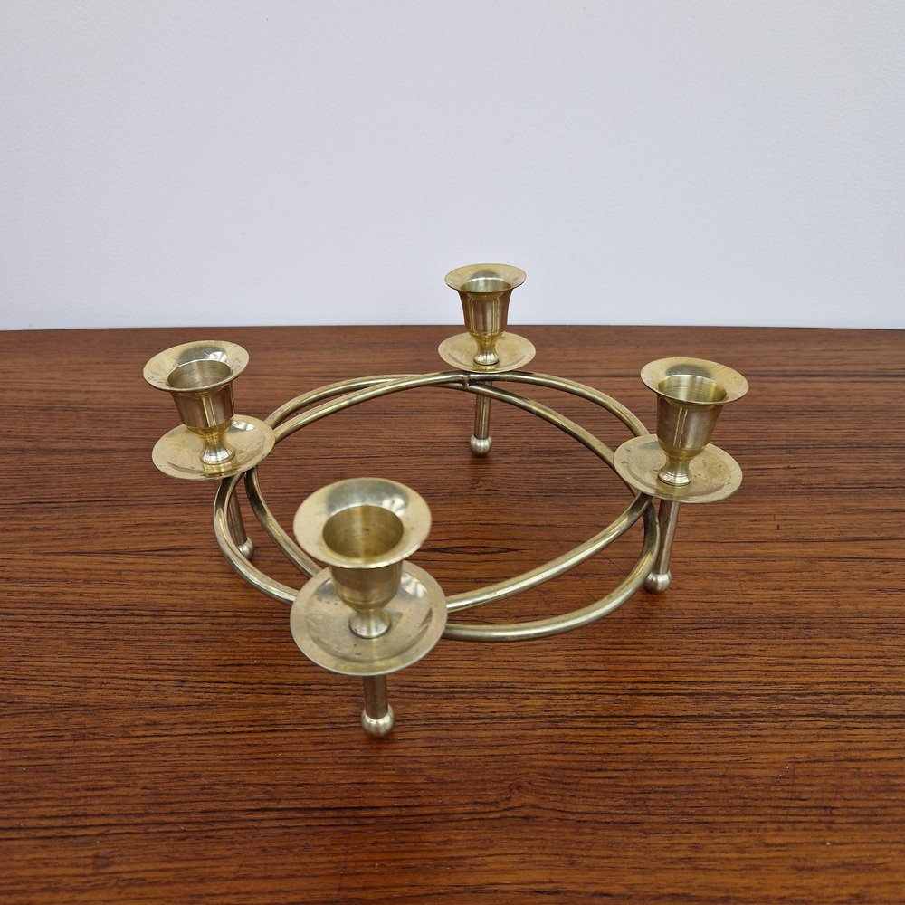 Norwegian Brass Candle Holder, 1960s