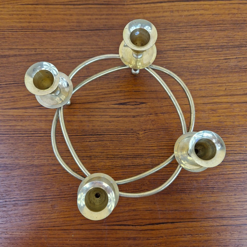 Norwegian Brass Candle Holder, 1960s