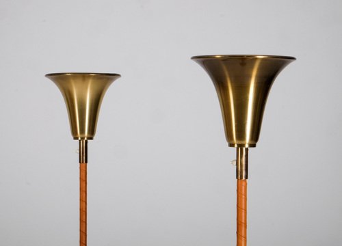 Norwegian Brass Floor Lamps, 1960s, Set of 2