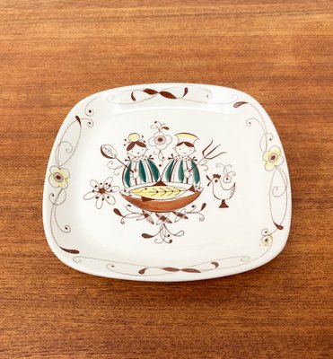 Norwegian Ceramic Flamingo Master Chef Handpainted Plate by Inger Waage From Stavanger Flint-UAH-1246674