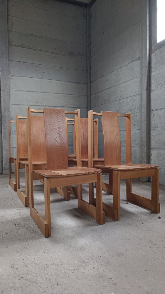 Norwegian Church Chairs, 1950s, Set of 6