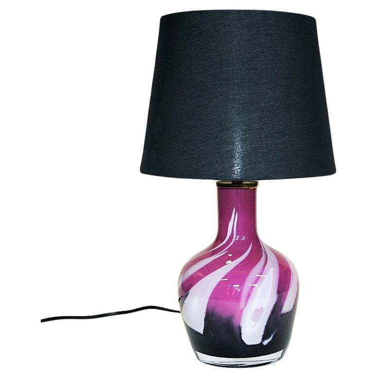 Norwegian Glass Table Lamp by T. Torgersen for Randsfjord Glassworks, 1970s