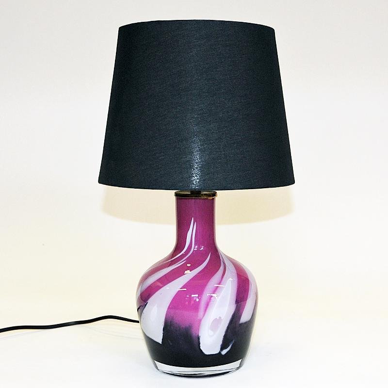 Norwegian Glass Table Lamp by T. Torgersen for Randsfjord Glassworks, 1970s