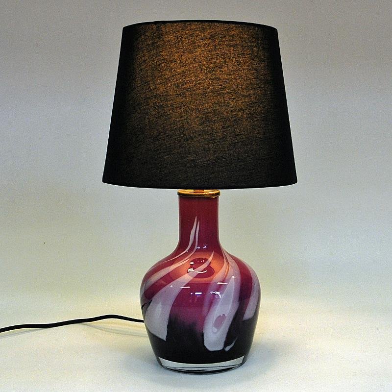 Norwegian Glass Table Lamp by T. Torgersen for Randsfjord Glassworks, 1970s