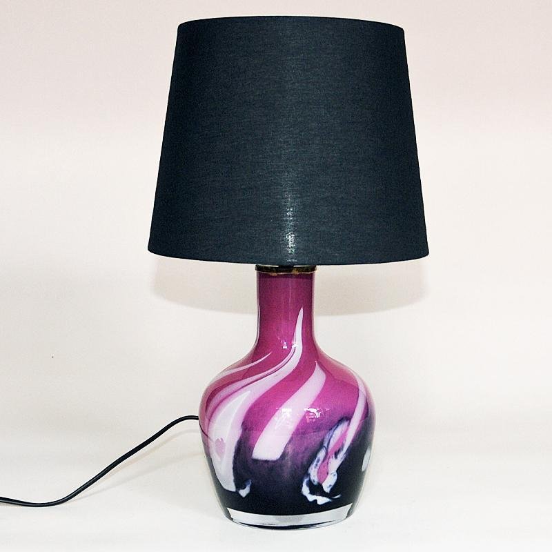 Norwegian Glass Table Lamp by T. Torgersen for Randsfjord Glassworks, 1970s