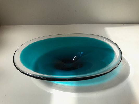 Norwegian Modern Art Glass Dish by Willy Johansson for Hadeland, 1960s-LCR-669026