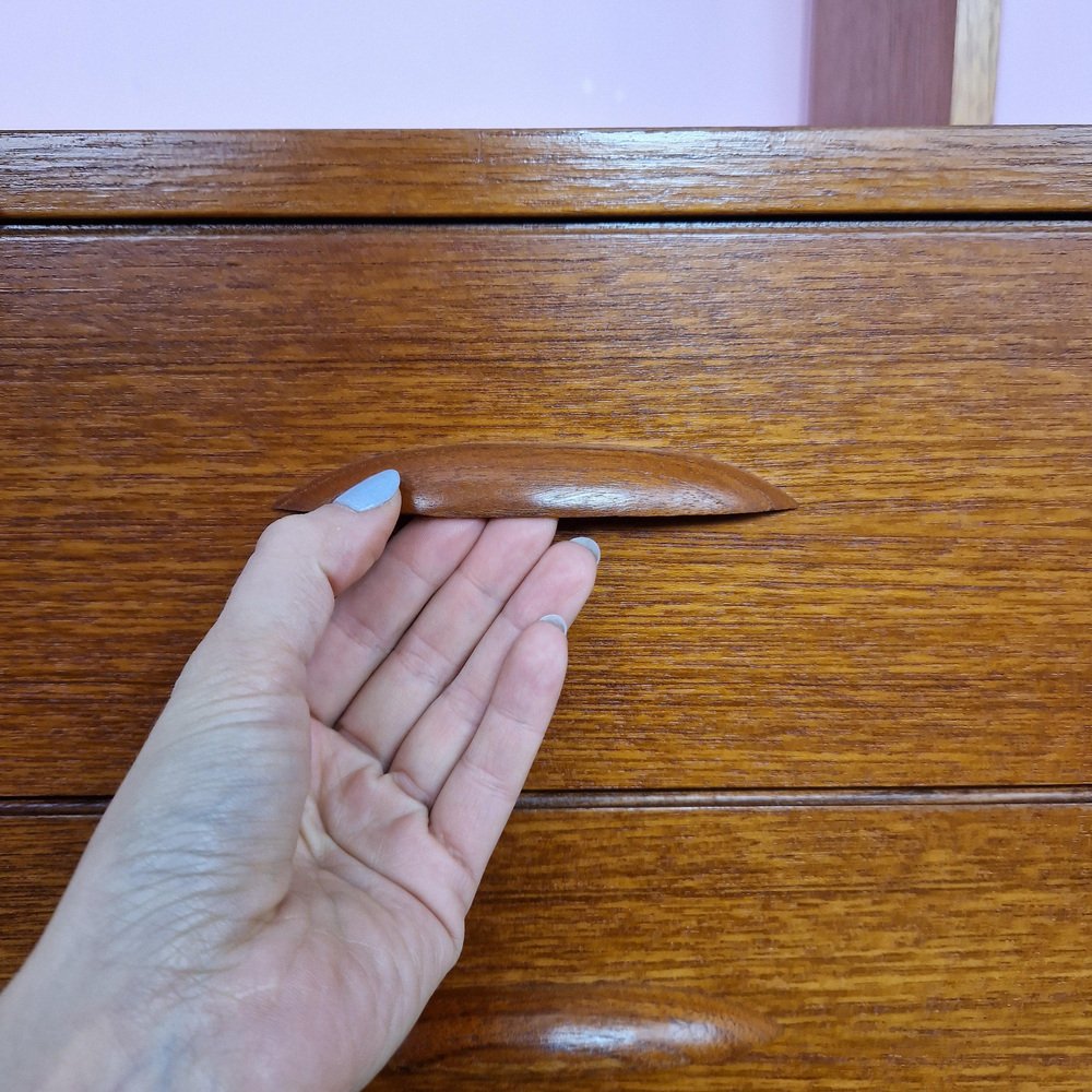 Norwegian Modular Wall Unit in Teak with Straw Sliding Doors, 1970s