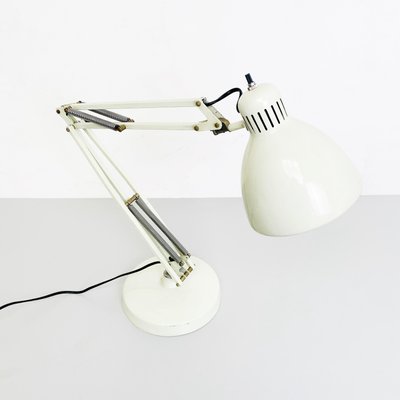 Norwegian Naska Loris Table Lamp in White Metal by Jac Jacobsen for Luxo, 1950s-GDD-1281053