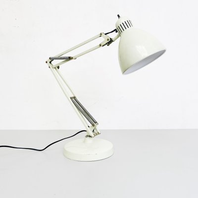 Norwegian Naska Loris Table Lamp in White Metal by Jac Jacobsen for Luxo, 1950s-GDD-1281053