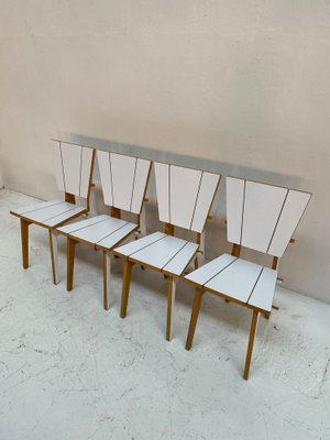 Norwegian Plywood Dining Chairs, 1980s, Set of 4-QVY-1755202