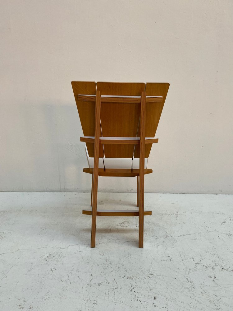 Norwegian Plywood Dining Chairs, 1980s, Set of 4