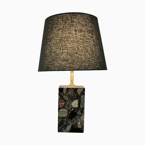 Norwegian Rectangular Stoneware Conglo Table Lamp, 1980s-HEU-1010980